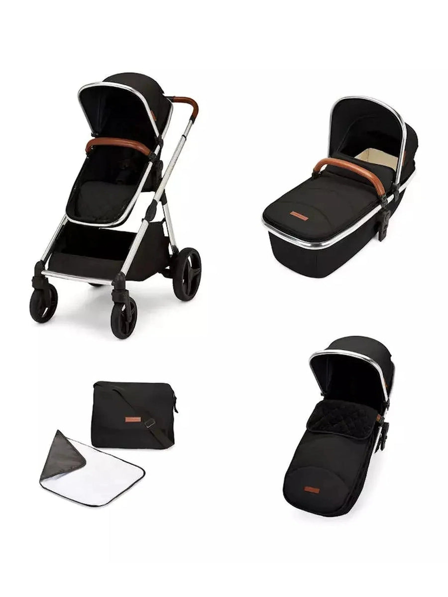 Ickle Bubba Eclipse 2in1 Pushchair & Carrycot Adjustable Handle Chrome/Jet Black